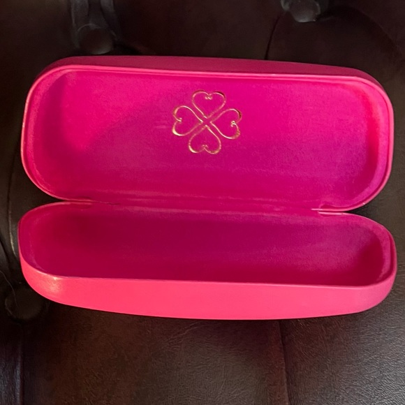 Candies hard glasses case bright pink shell w gold logo easy open soft velvet - Picture 5 of 7